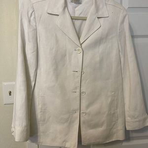 Talbots Petites White Twill Jacket